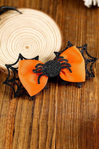 Carrot Spider Web Bowknot Halloween Hair Clip