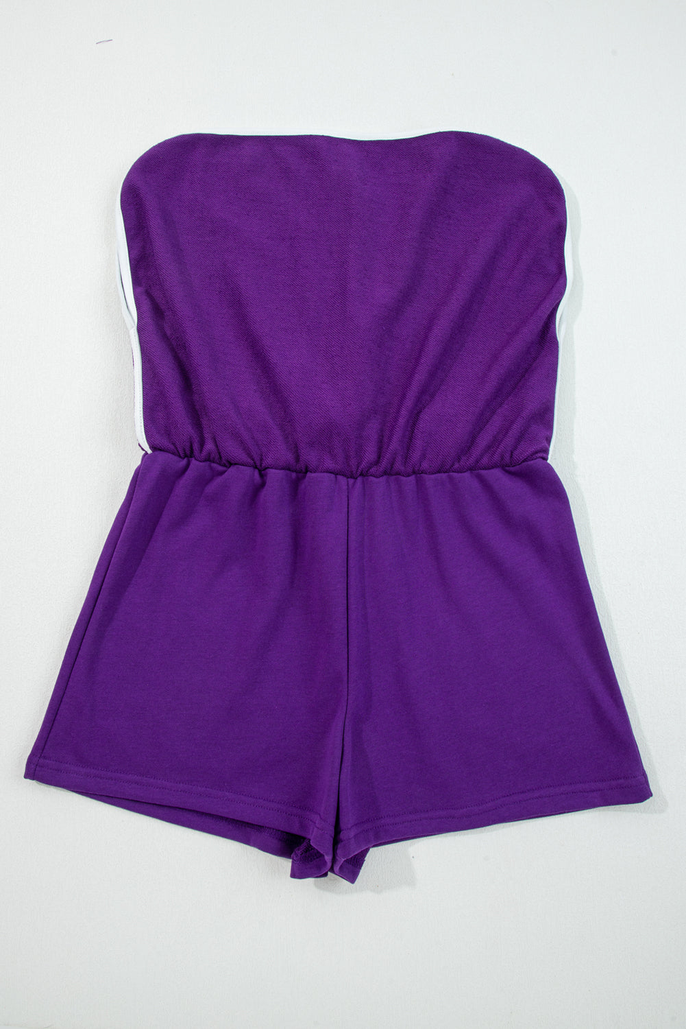 Tillandsia Purple Varsity Stripe Detail Drop Shoulder Pullover Mini Skirt Set