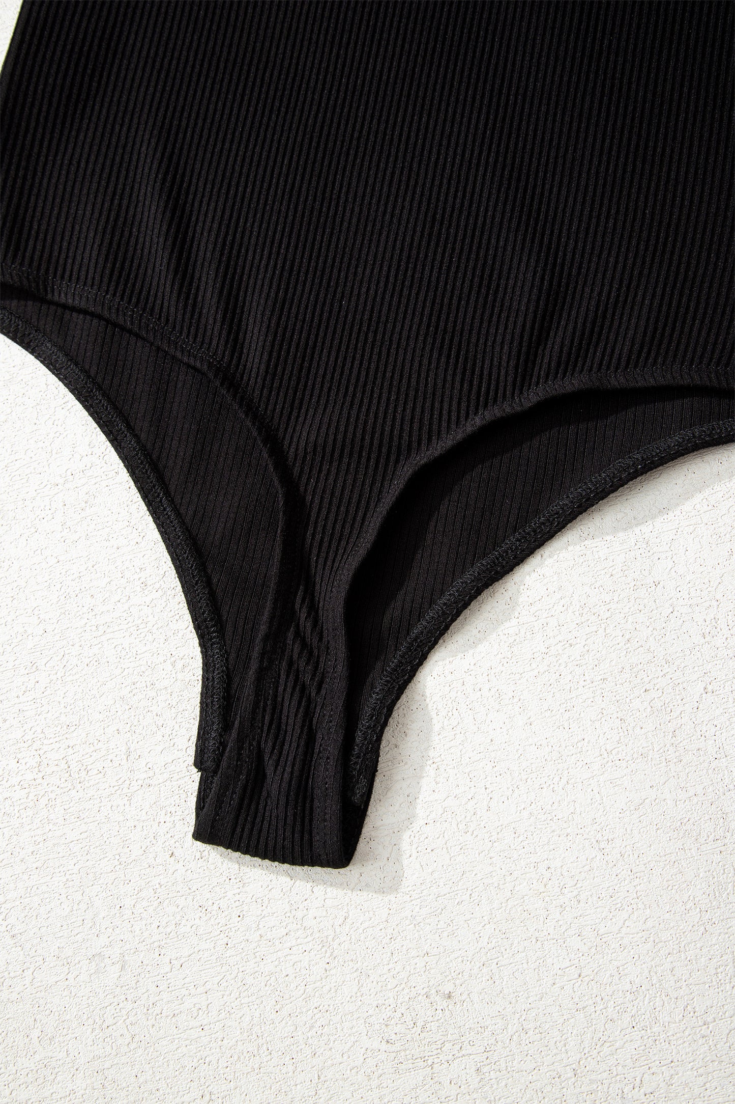 Mineral Red Ribbed Long Sleeve Crew Neck Solid Color Bodysuit