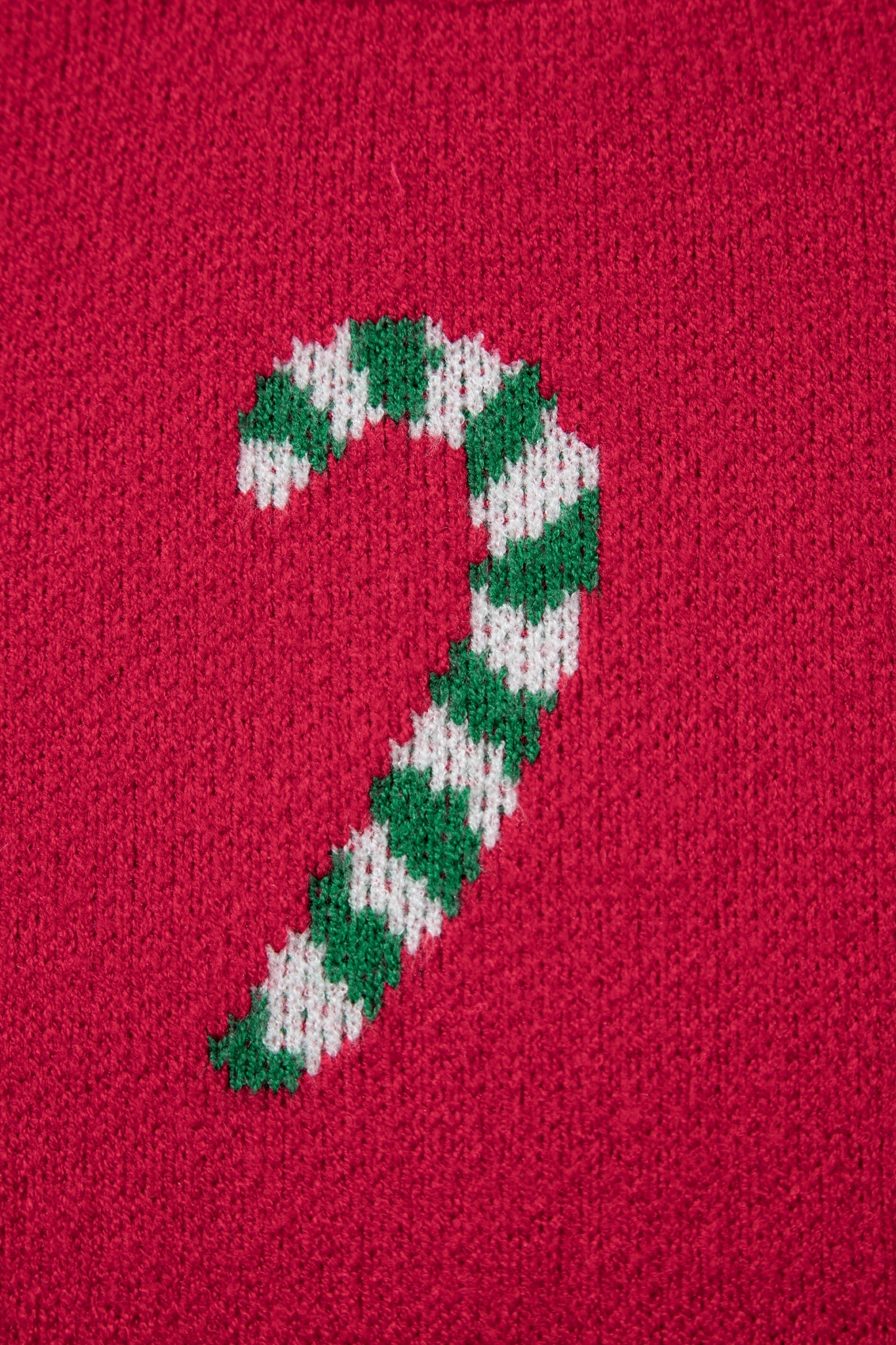 Racing Red Christmas Candy Cane Holiday Drop Shoulder Sweater