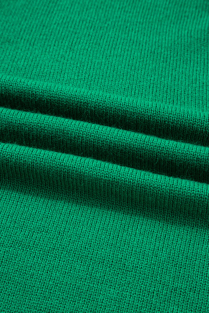 Bright Green Solid Color Knit Button Drop Shoulder Sweater Cardigan