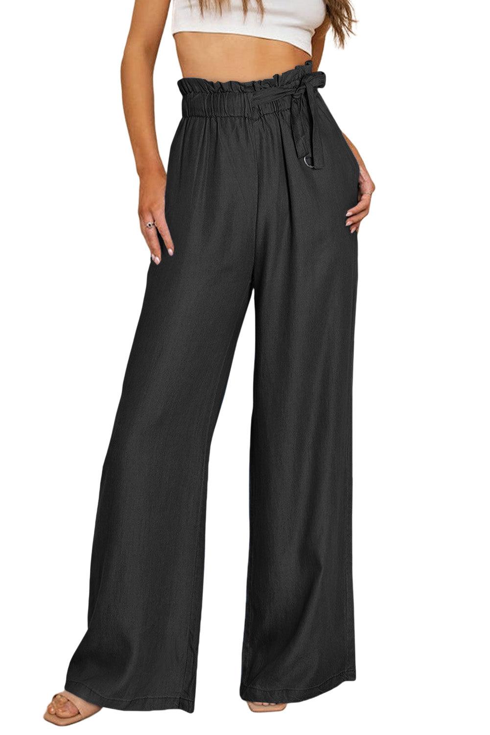 High Waist Pocketed Wide Leg Tencel Jeans - L & M Kee, LLC