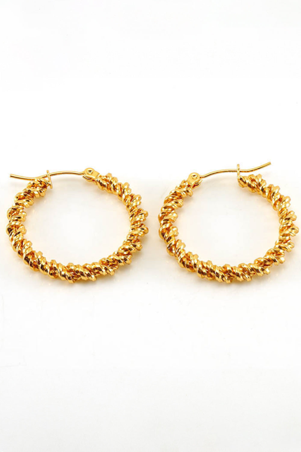 Gold Vintage Textured Hoop Earrings