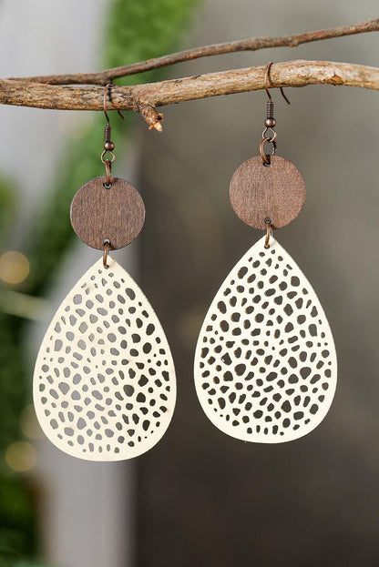 Colorblock Cut-Out Water Drop Hook Earrings - L & M Kee, LLC