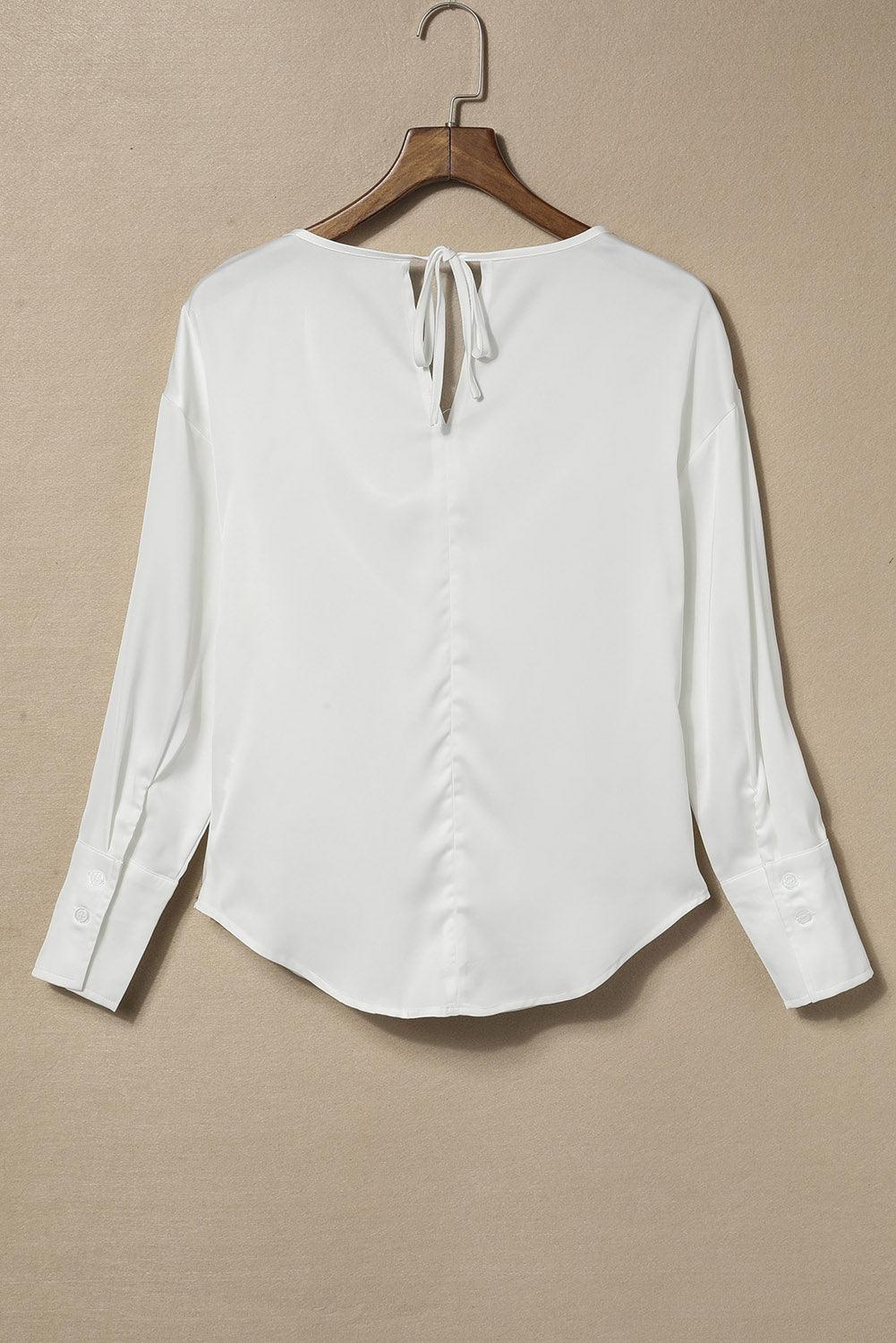 Cowl Neck Long Sleeve Elegant Blouse - L & M Kee, LLC