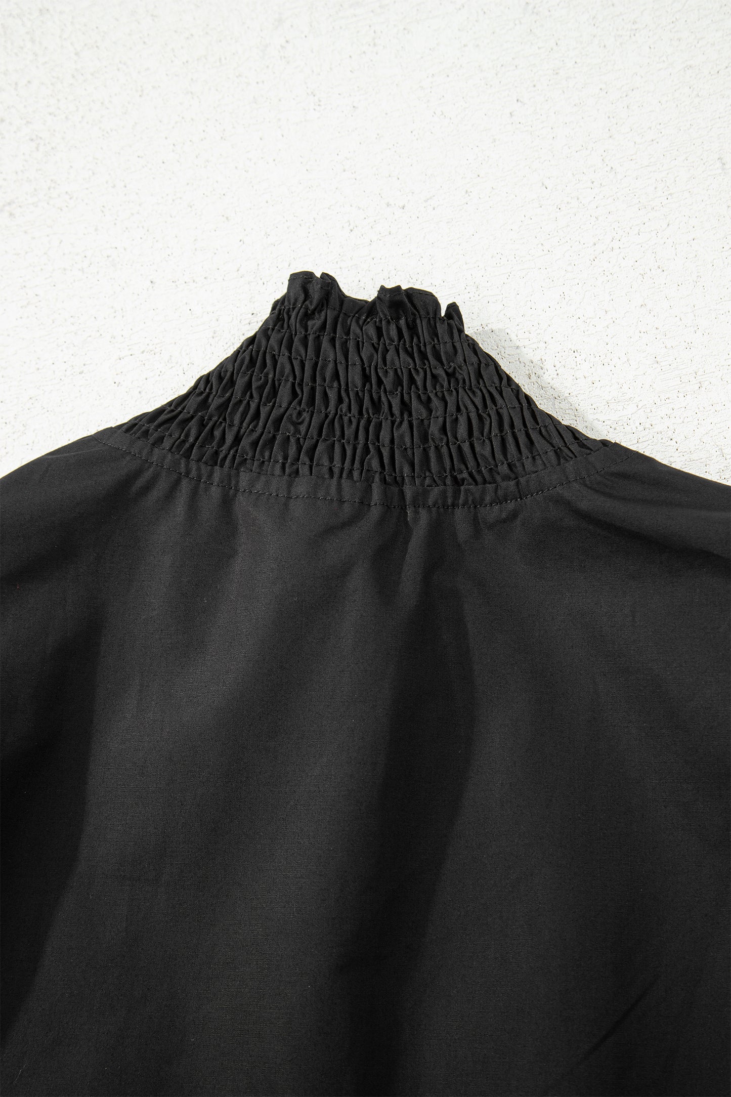 Black Puffy Flounce Sleeve Leopard Trim V Neck Blouse