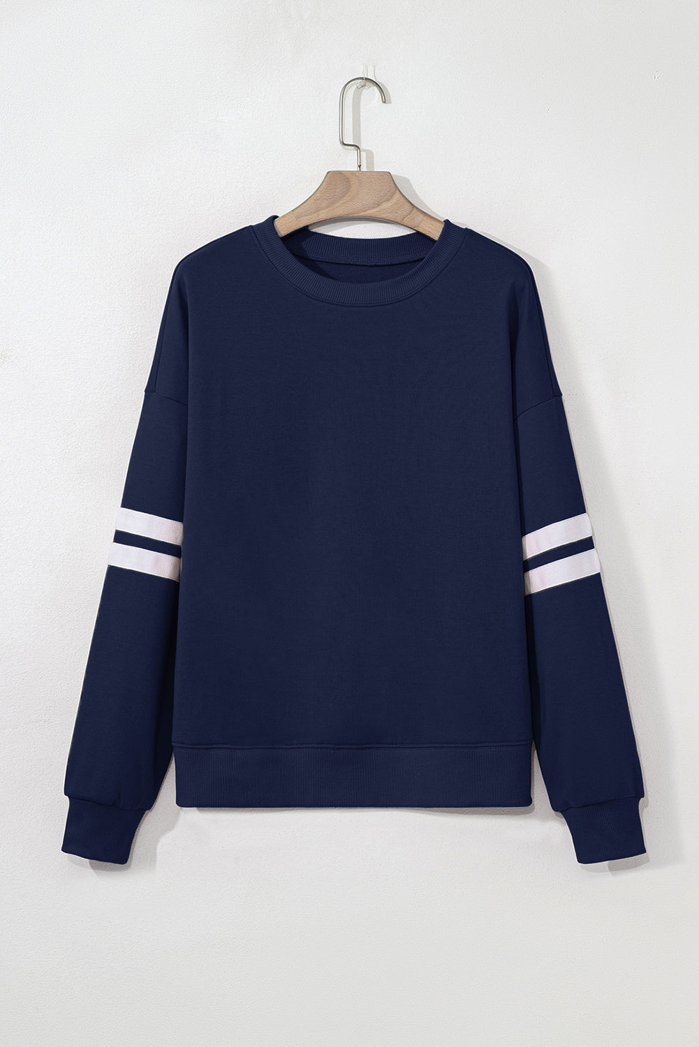 Evergreen Varsity Striped Detail Drop Shoulder Oversized Sweatshirt