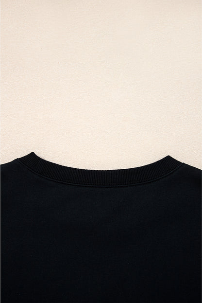 Evergreen Varsity Striped Detail Drop Shoulder Oversized Sweatshirt