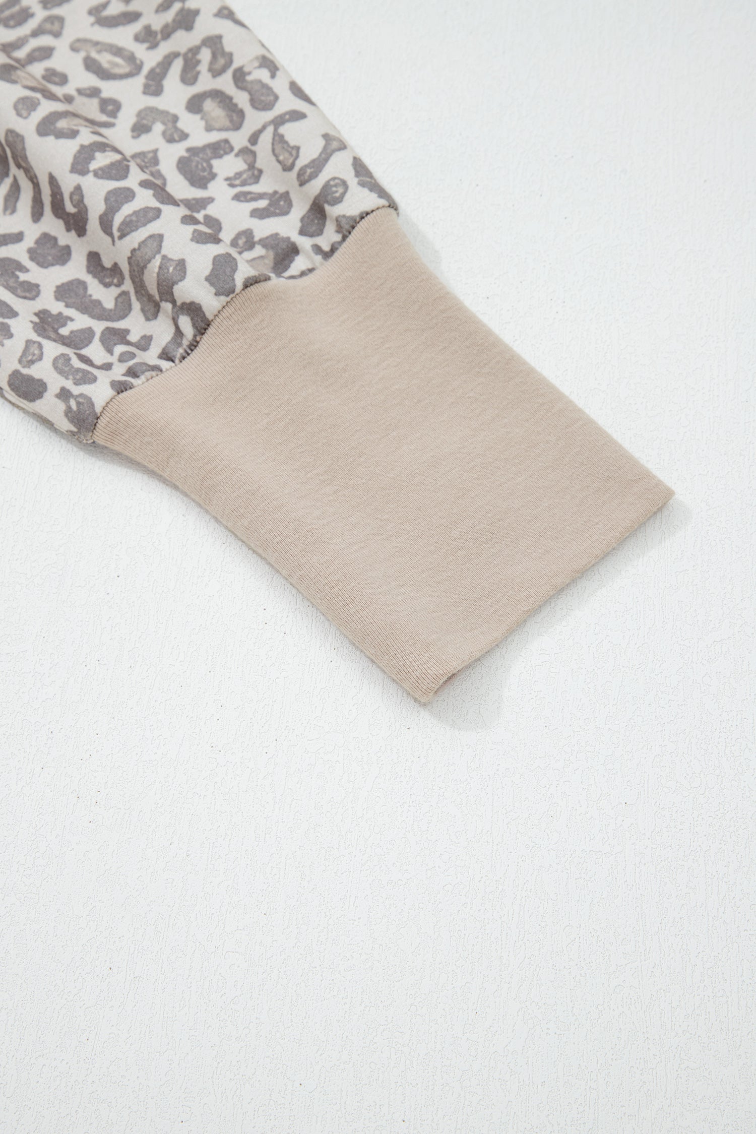 Brown Leopard Print Patchwork Crew Neck Sweatshirt