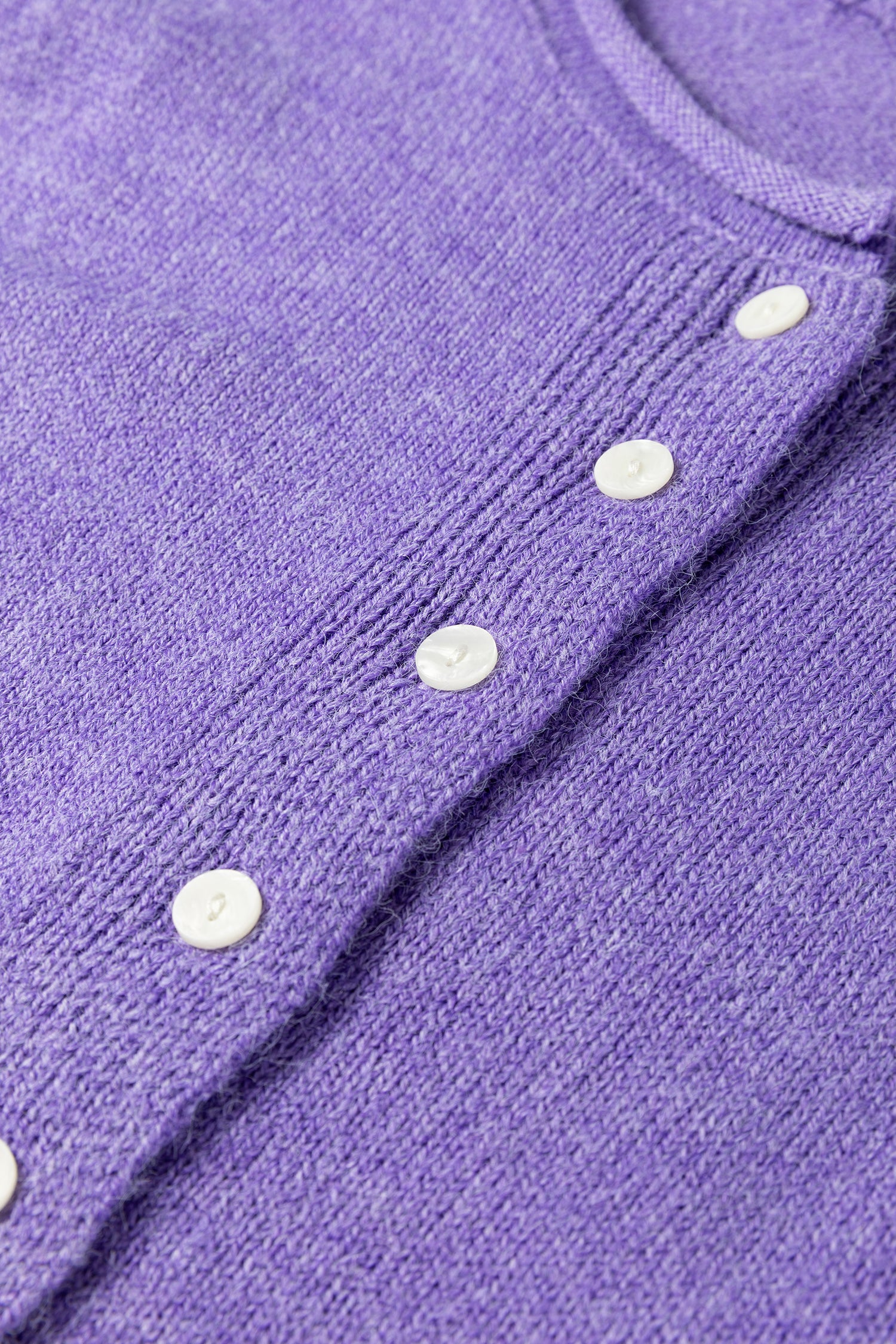 Wisteria Solid Color Knit Button Drop Shoulder Sweater Cardigan