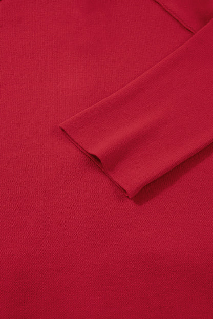 Fiery Red Collared Button Front Wrapped Cardigan Jacket