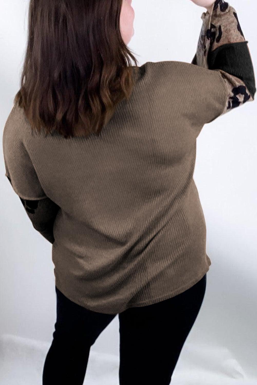 Multicolour Colorblock Patchwork V-Neck Loose Sleeve Knit Top - L & M Kee, LLC