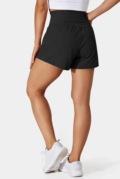 Black Pocketed Wide Waistband Swim Shorts - L & M Kee, LLC