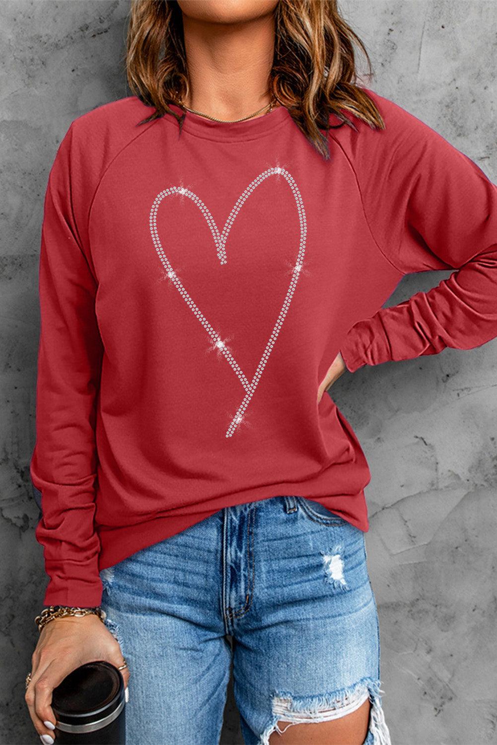 Fiery Red Chenille MERRY Christmas Raglan Sleeve Sweatshirt - L & M Kee, LLC