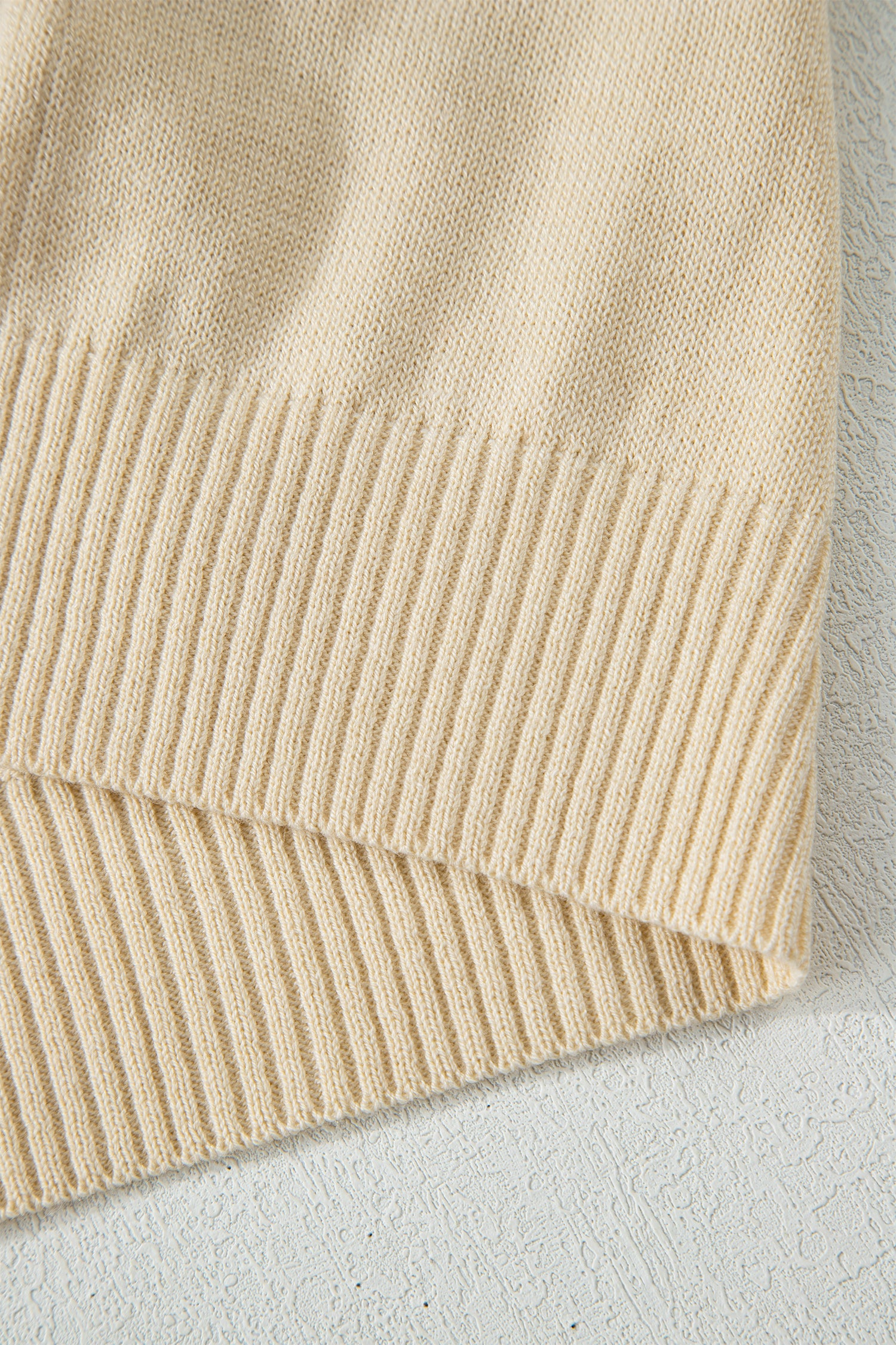 Apricot Buttoned Front Rolled Hem Cap Sleeve Sweater Top