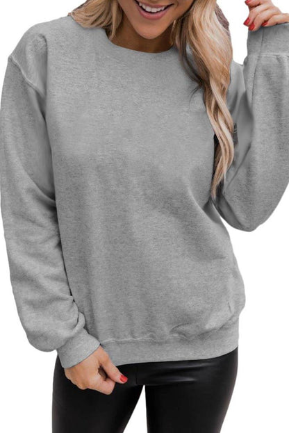 Gray Solid Classic Crewneck Pullover Sweatshirt - L & M Kee, LLC