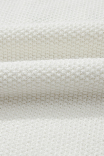 White HOHOHO MERRY CHRISTMAS Chenille Graphic Drop Shoulder Holiday Sweater