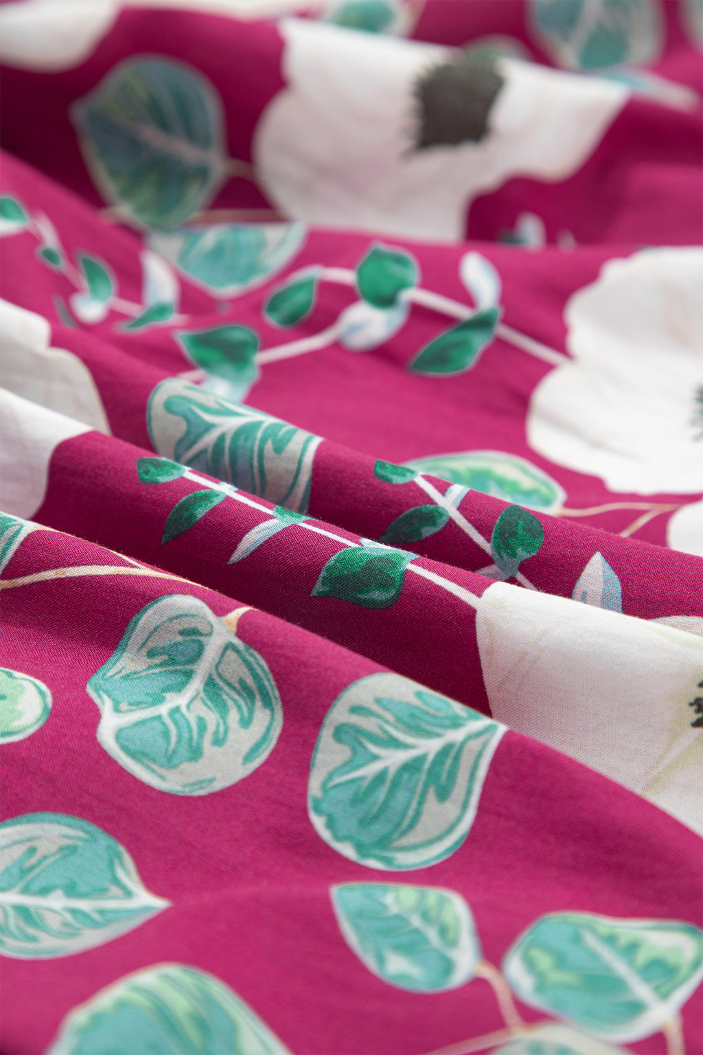 Red Floral Print Trimmed Short Puff Sleeve Mini Dress with Belt