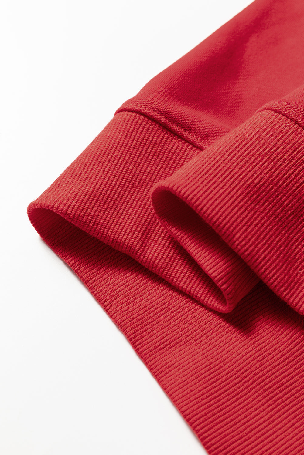 Fiery Red Colorblock Drop Shoulder Baggy Sweatshirt