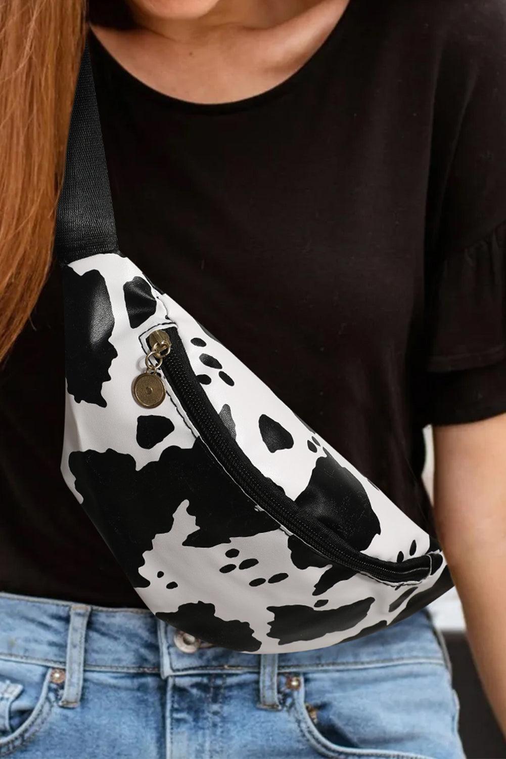 Mustard Animal Spots Printed Zipped Belt Bag - L & M Kee, LLC