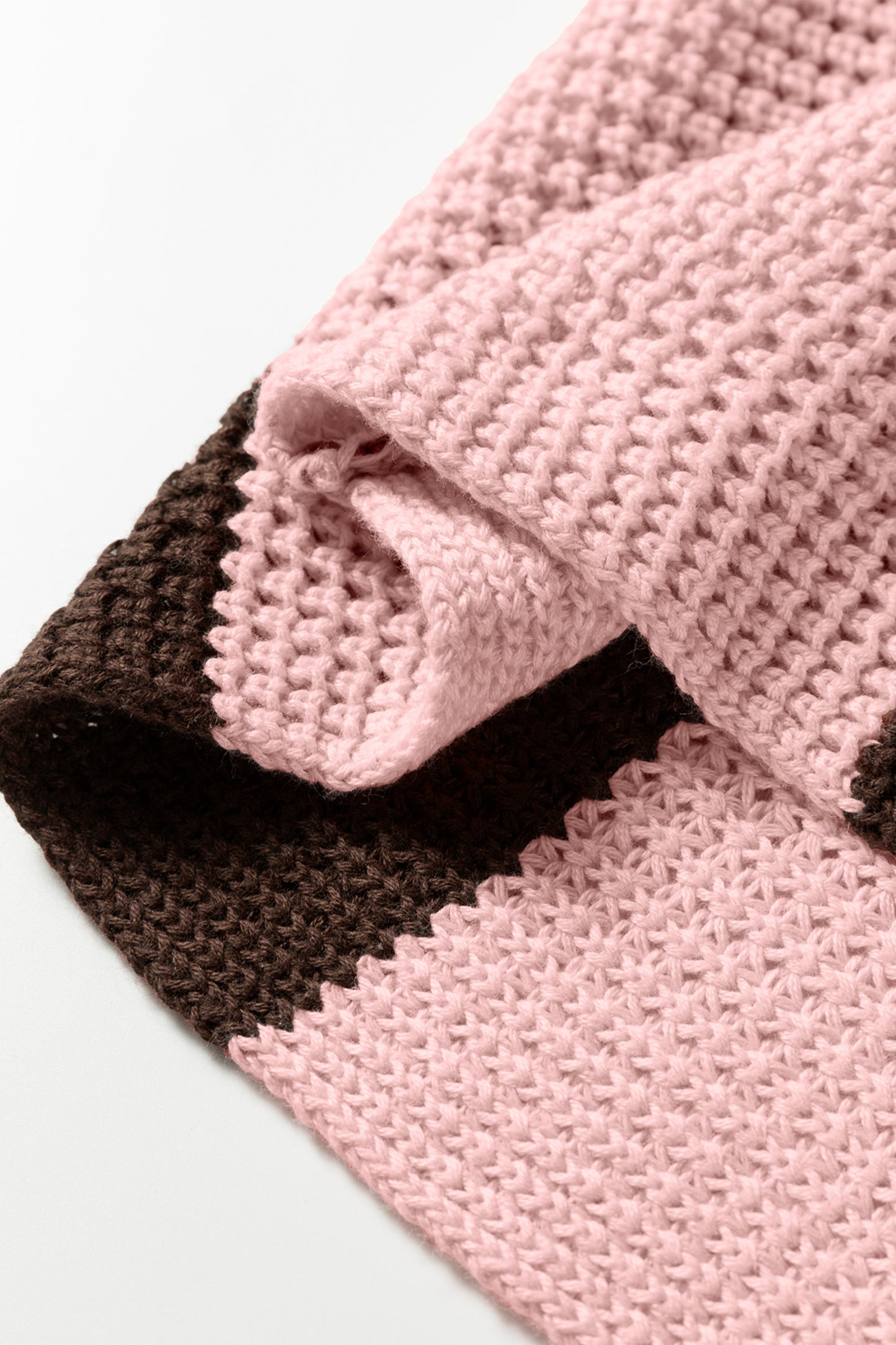 Myosotis Striped Color Block Thermal Textured Knit Drop Shoulder Sweater