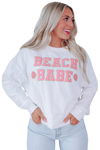 BEACH BABE Slogan Graphic Casual Sweatshirt - L & M Kee, LLC