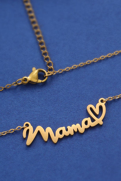 Gold mama Heart Pendant Chain Necklace - L & M Kee, LLC