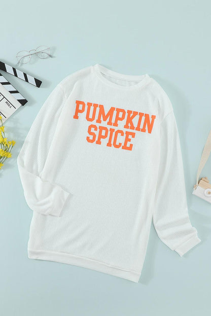 PUMPKIN SPICE Graphic Pullover Knit Top - L & M Kee, LLC