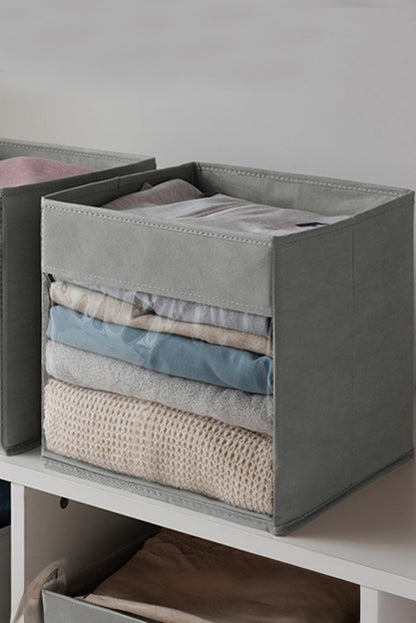 Medium Grey Eco-Friendly Foldable Storage Box with Clear Window