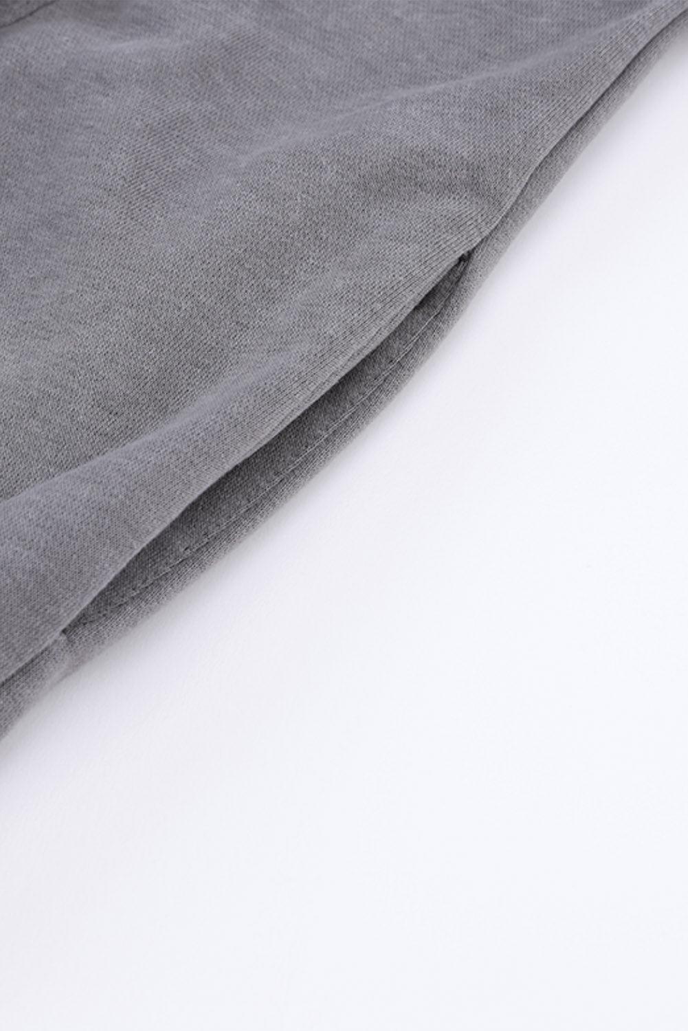 Gray Exposed Seam Twist Open Back Oversized Sweatshirt - L & M Kee, LLC