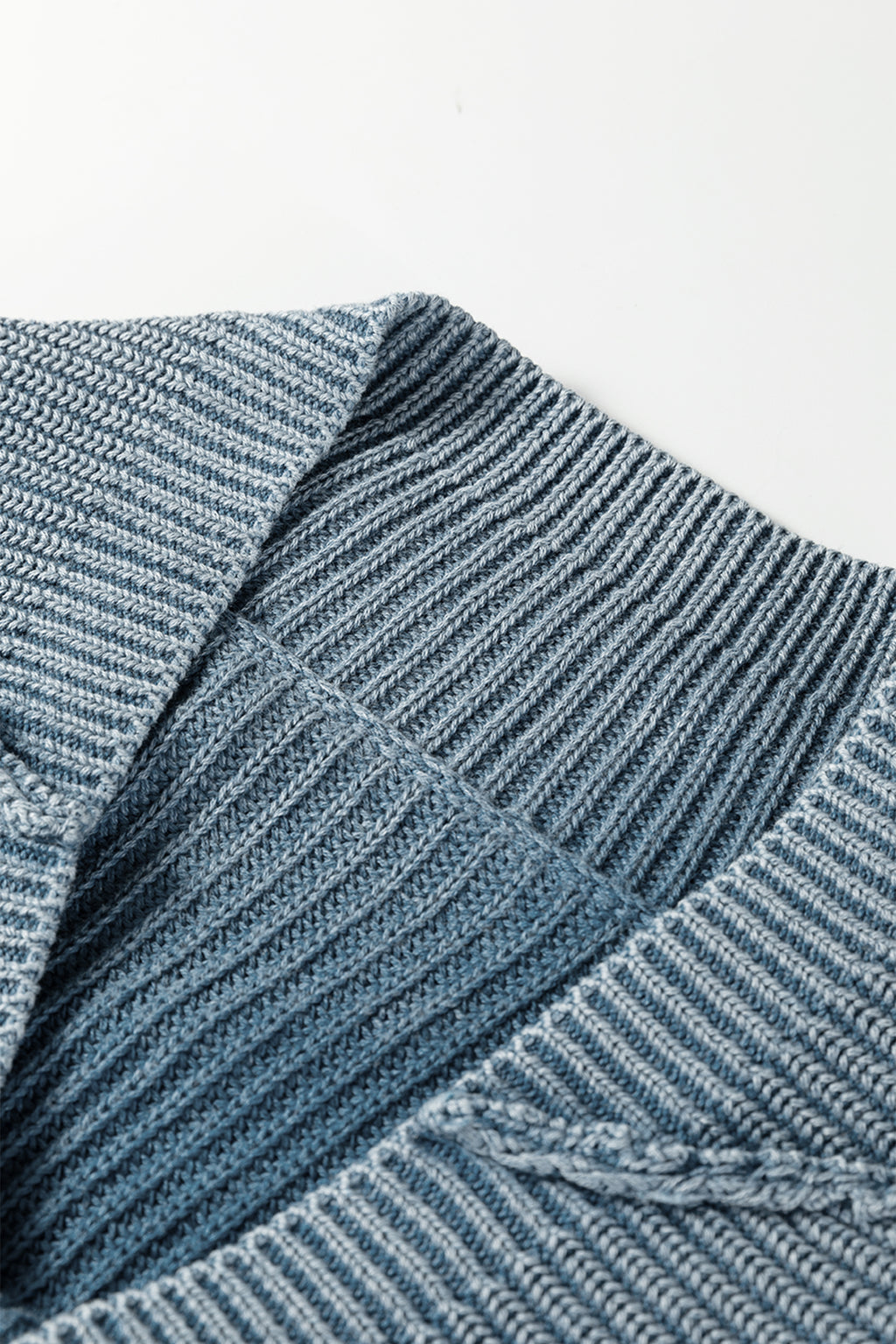 Chestnut Mineral Wash Exposed Seam Patchwork Knit Open Sweater Cardigan