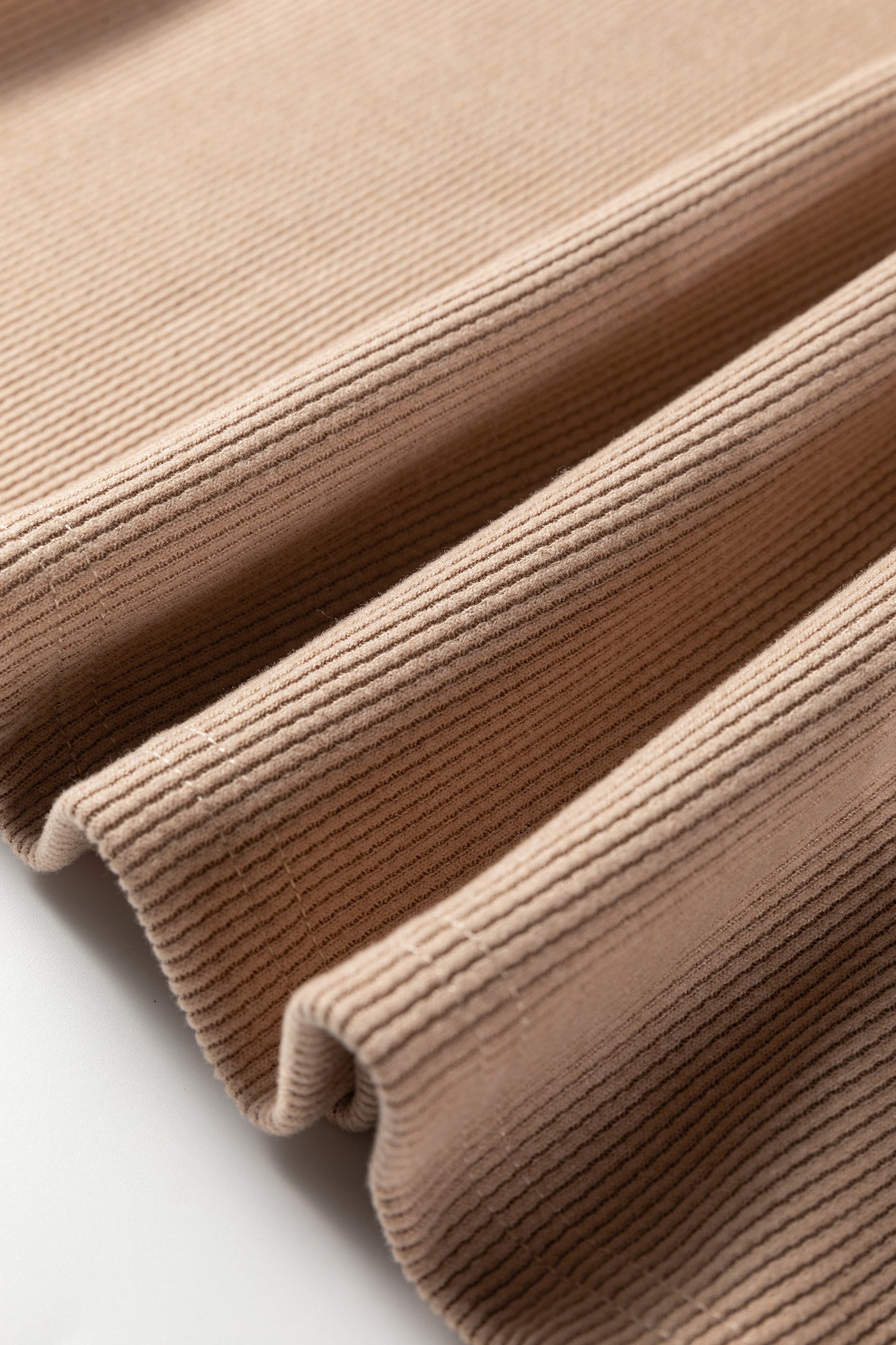 Rose Tan Thermal Textured Lace Drawstring Baggy Hoodie