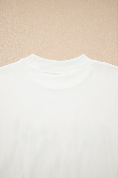 Beige GAME DAY Slogan Printed Half Sleeve Oversize T Shirt