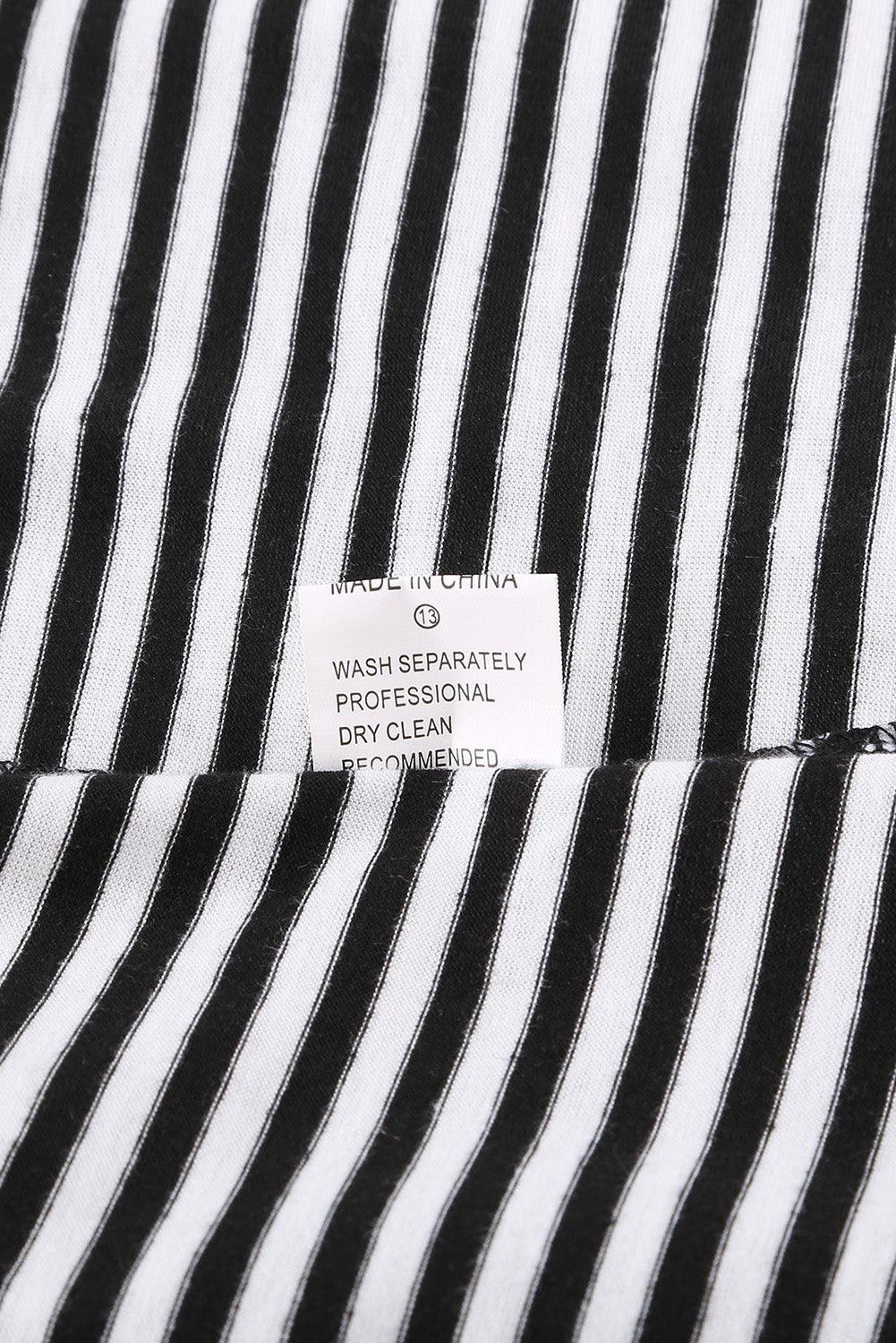 Black Pinstripe Patch Pocket Top - L & M Kee, LLC