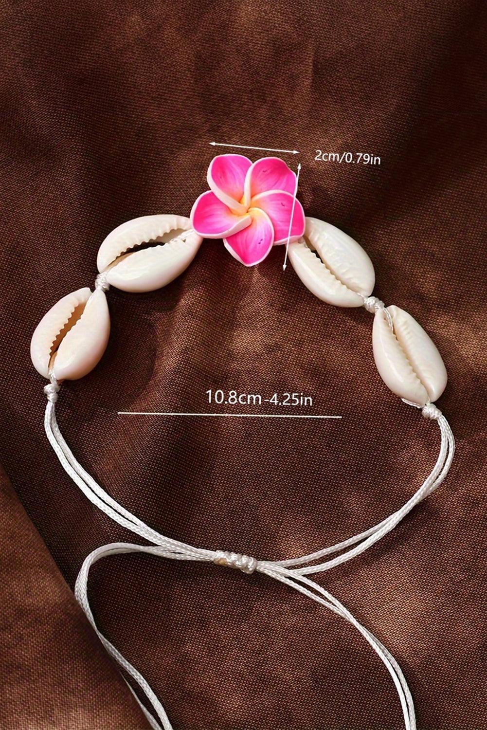 White Flower Seashell Adjustable Bracelet - L & M Kee, LLC