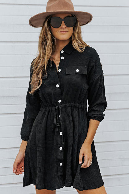 Black Tunic Shirt Dress - L & M Kee, LLC