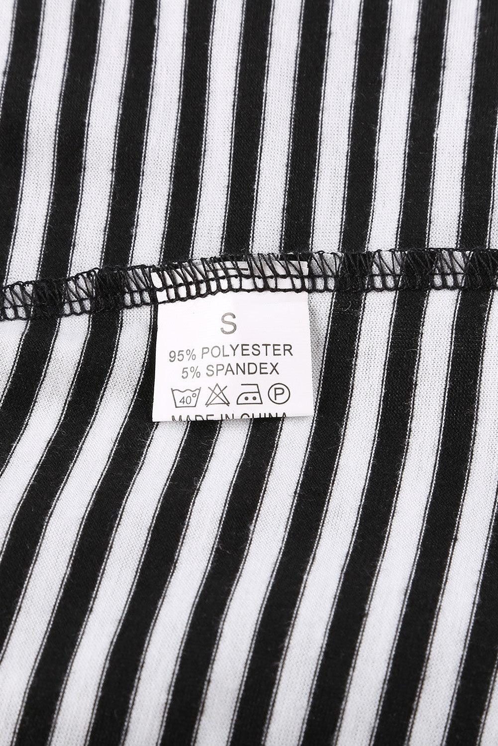 Black Pinstripe Patch Pocket Top - L & M Kee, LLC