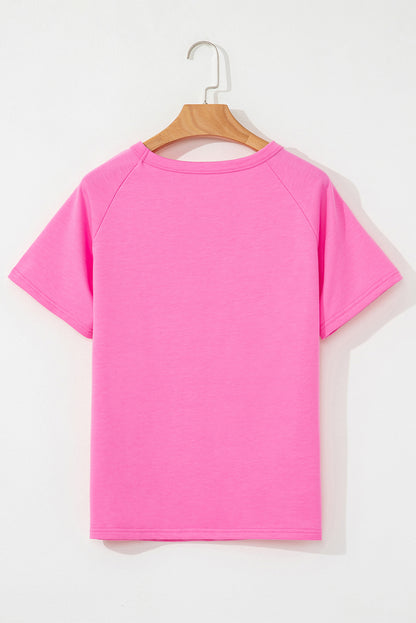 Bonbon Striped Patch Front Casual Tee