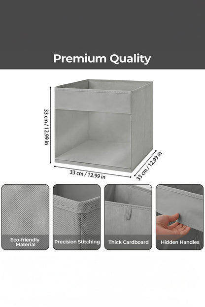 Medium Grey Eco-Friendly Foldable Storage Box with Clear Window