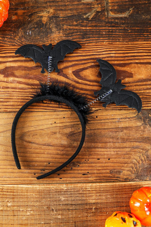 Black Feather Bat Antennae Halloween Party Headband - L & M Kee, LLC