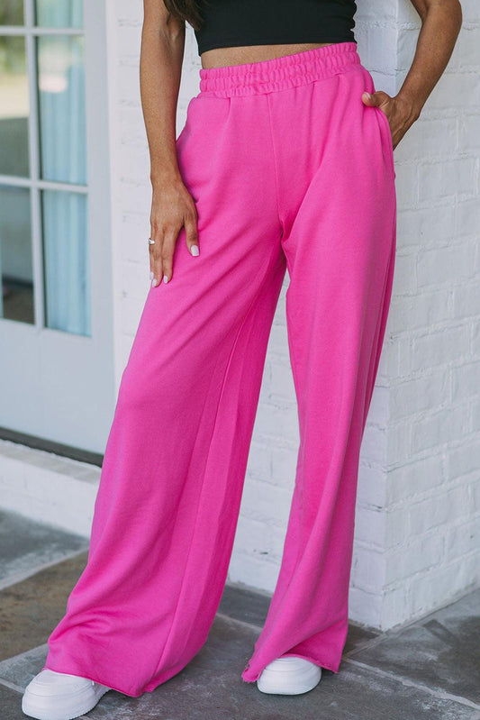 Elastic Waist Pocketed Wide Leg Pants - L & M Kee, LLC