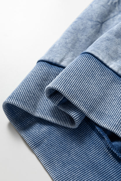 Real Teal saved by grace Letter Embroidery Mineral Wash Loose Sweatshirt