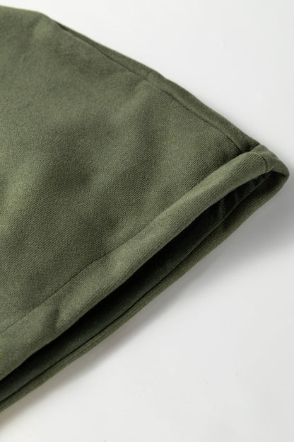 Green Loose Kangaroo Pocket Hoodie