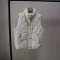 Reversible Cotton Vest for Women Diamond Pattern Outerwear