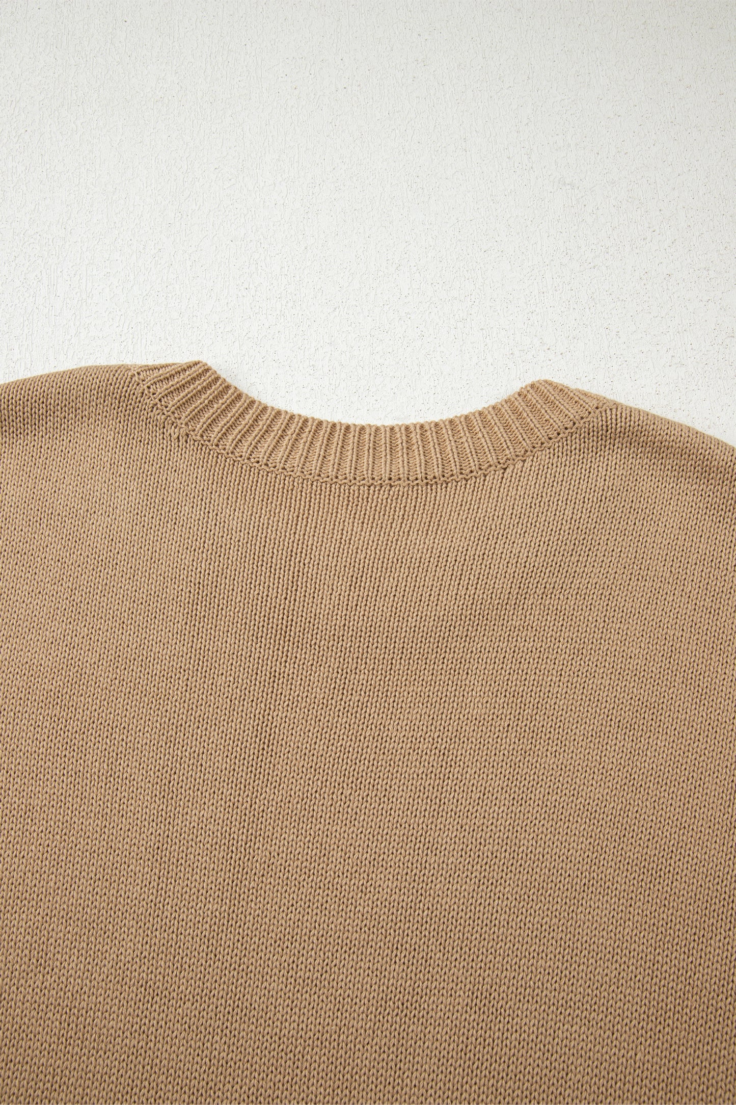 Pale Khaki Exposed Seam Drop Shoulder Oversize Sweater Mini Dress