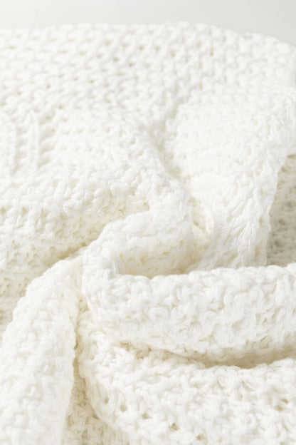 Camel Hollowed Detail Wide Sleeve Loose Pullover Sweater