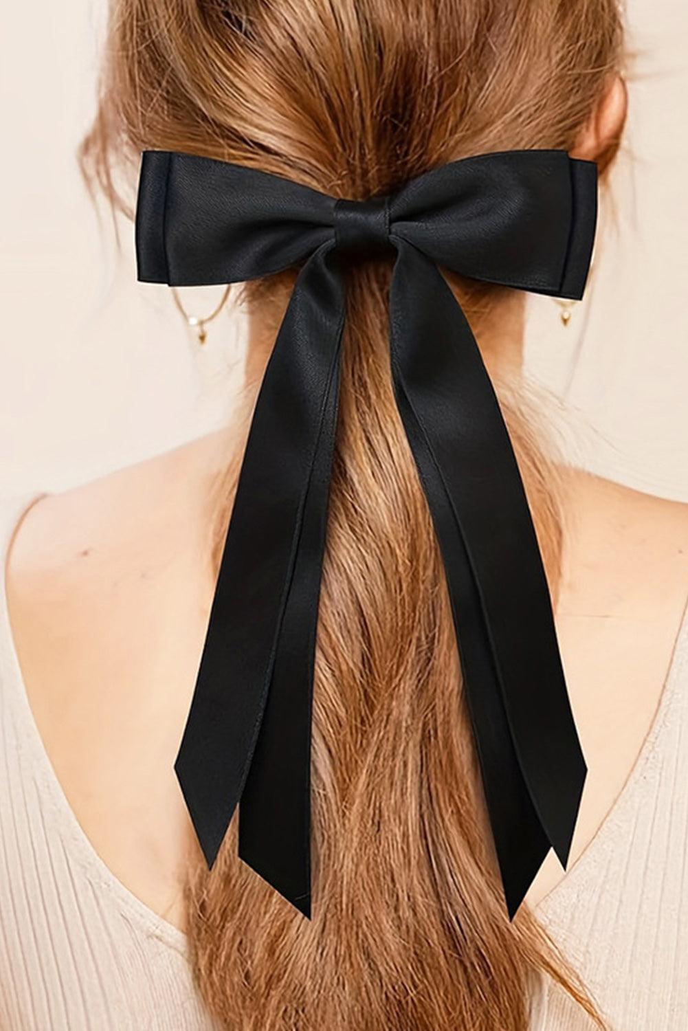 Black Double Bow Knot Alligator Hair Clip - L & M Kee, LLC