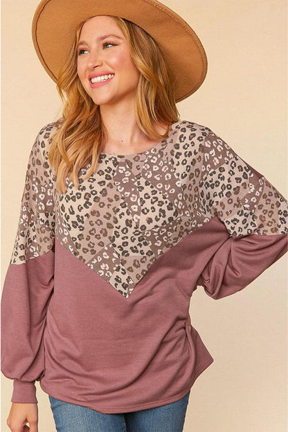 Animal Print Patchwork Top - L & M Kee, LLC