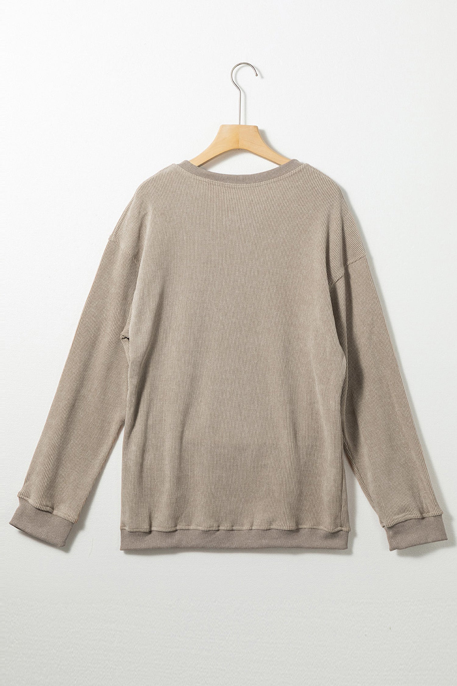 Khaki Kentucky KY Leopard Lettering Ribbed Baggy Sweatshirt