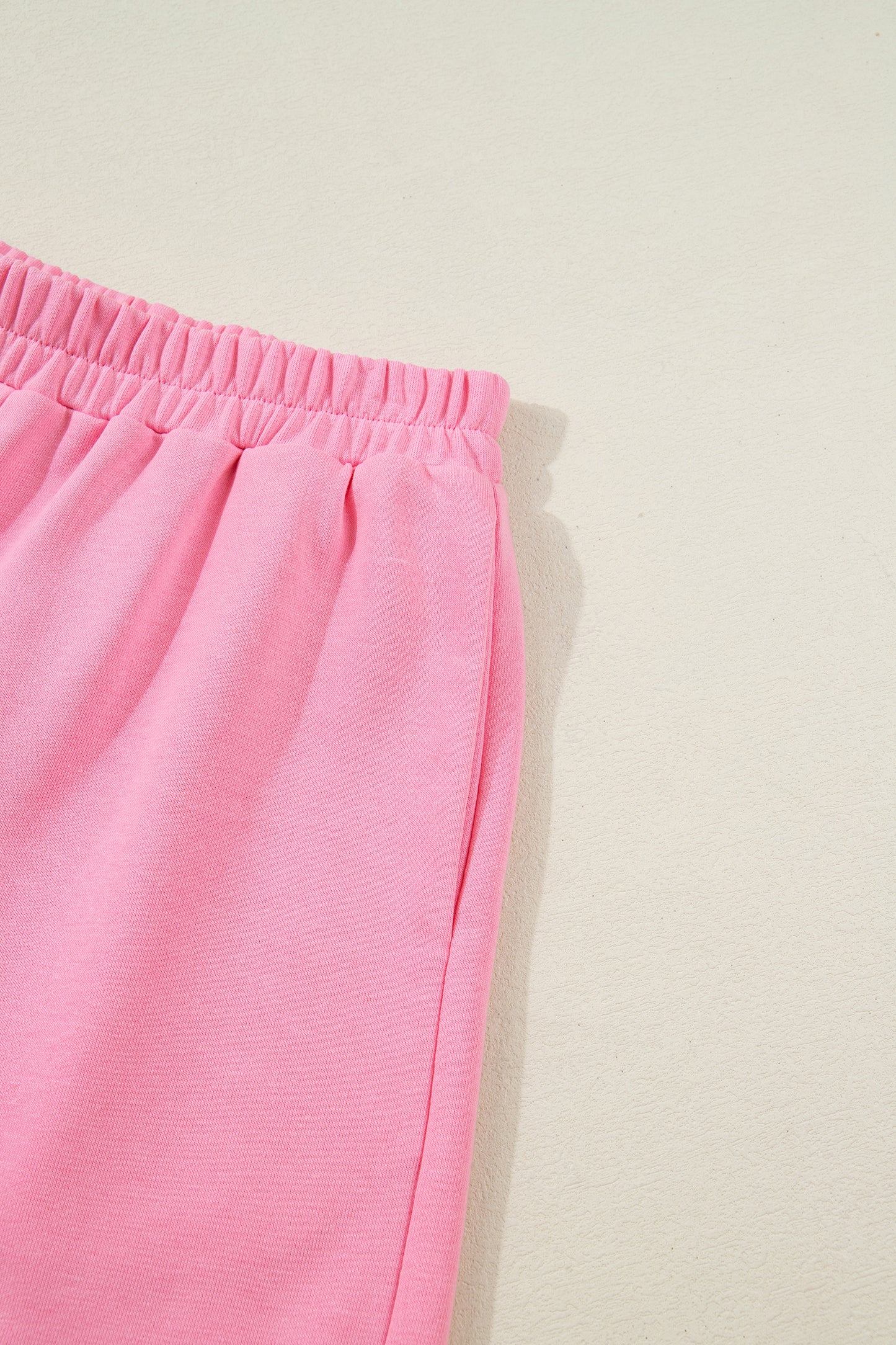 Sachet Pink Plaid Contrasted Double Christmas Tree Patched Raglan Sleeve Pullover 2pcs Short Set